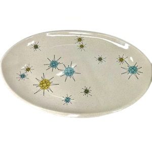 Vintage Franciscan Atomic Starburst Mid-Century MCM 13” Oval Serving Platter